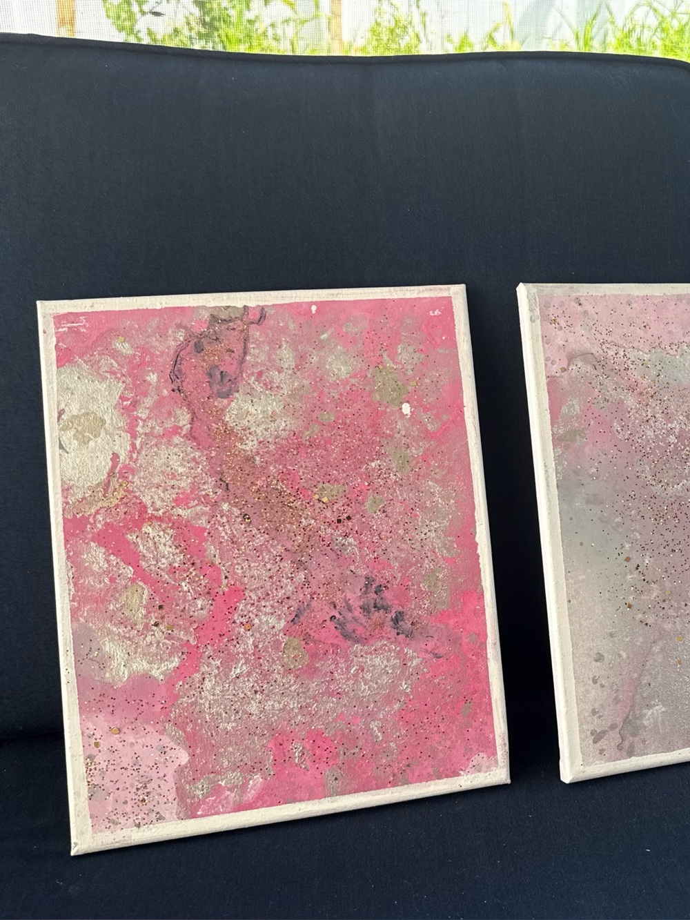 Handcrafted Pink Abstract Home Art Canvas